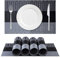 ISIYINER Tischset, Platzset 6er Set Rutschfest Abwaschbar PVC Abgrifffeste Hitzebeständig Platzdeckchen für Zuhause Restaurant Speisetisch, Dark grey