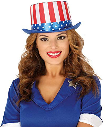 NET TOYS USA-Zylinder für Erwachsene | Rot-Weiß-Blau | Aufregende Unisex-Kopfbedeckung America | EIN Blickfang für Mottoparty & Straßenkarneval