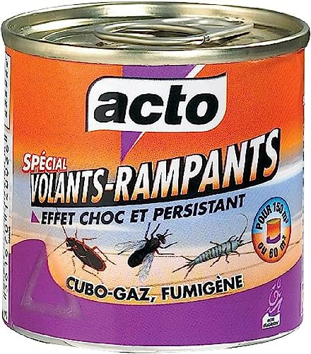 ACTO | FUMIGÈNE «CUBO-GAZ» | Contre Les infestations de blattes, Mouches, moustiques, Mites, puces, punaises, acariens, cloportes, Poissons d’Argent, scolopendres... | CUBO6