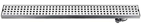FCS Bathroom Duschrinne Edelstahl Ablaufrinne, Bodenablauf dusche Duschablauf sehr flach Duschabfluss Duschablaufrinne Duschrinne für Küche, Bad, Dusche, Garage und Keller (Size : 60cm)