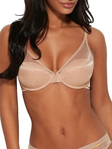 Gossard Women's Glossies High Apex Light Padded Bra, Opaque, Nude, 34FF