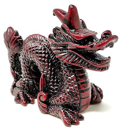 JRose Collections Porte-bonheur chinois Feng Shui en forme de dragon rouge pour la prospérité 7,5 cm de haut (JR1068)