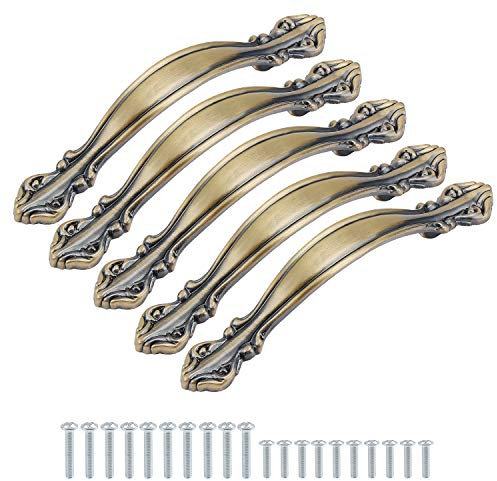 TsunNee Vintage Schrankgriffe, geschnitzte Schubladengriffe, antike Schrankschleife, Möbeltürgriffe