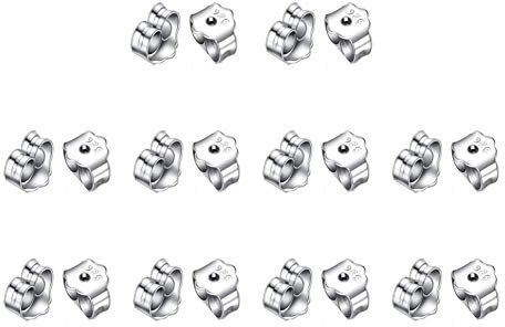 Suithink 10 Pairs 4mm 925 Sterling Silver Earring Backs Hypoallergenic Replacements Butterfly Studs Earring Backs