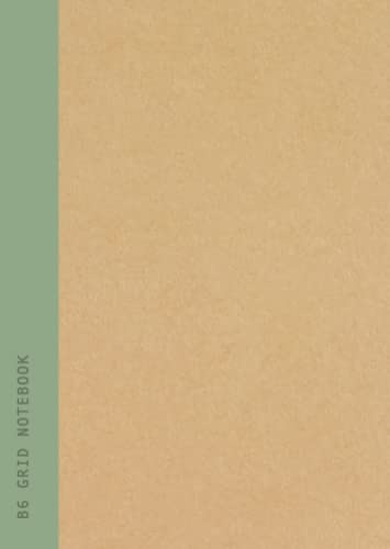 B6 Grid Notebook: Khaki Green Spine | 5mm Grid Ruled | School, Work & College Subject Recycled Square Grid Notebook - 90 Pages Recycled Paper