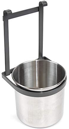Emuca - Portaposate per cucina, portaposate cromato da appendere, acciaio, grigio antracite.