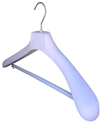 Kiroplast 12 weiße Samt-Kleiderbügel für Hosen, Jacke, große Schultern, rutschfest, mit Stange für Mäntel, Jacken, beflockte Krücken, Mäntel, Braut, Atelier, Kleiderbügel