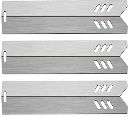 Kalomo 14 3/16” Grill Heat Plates Shield Heat Tent Burner Cover BBQ Gas Grill Replacement Parts for Uniflame GBC1134WRS, GBC1134W, Backyard BY14-101-001-05, BY16-101-002-06, GBC1690W, GBC1690W-C, 3Pcs