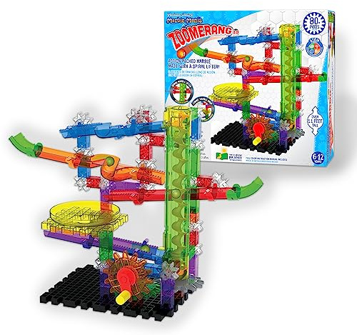 The Learning Journey: Techno Gears Marble Mania - Zoomerang 2.0 (80+ pcs) - Marble Run for Kids Ages 6 and Up - Award Winning Toys