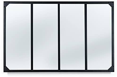 IDMarket - Miroir verrière 4 Bandes Design Industriel 110x70 cm