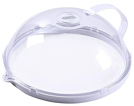 Cloche Micro-onde, Couvercle de plat pour assiette micro-ondes 26 cm Cuisine Cuisson Bouchon transparent anti-éclaboussures, couvercle chauffant pour micro-ondes, protecteur alimentaire résistant