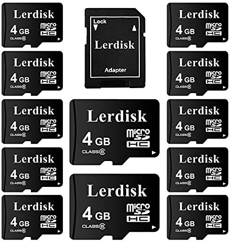 Lot de 12 Cartes Micro SD 4Go Classe 6 | Compatible Lecteurs MP3, Téléphones Anciens & Appareils SDHC | IP65 Antichoc et Certifié CE (4GoX12)