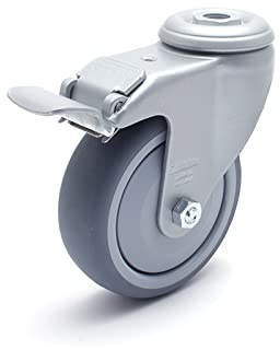 Lenkrolle 100mm PU mit Rückenloch und Bremse