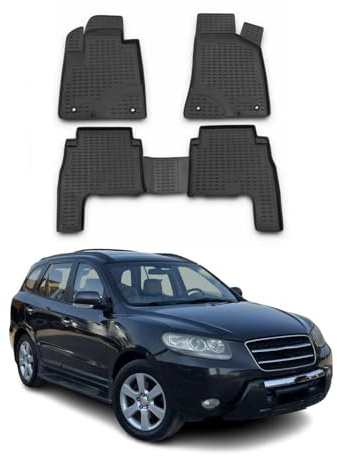 OMAC Fußmatten für Hyundai Santa Fe IV 7Sitze 2021-2023 Facelift | Gummimatten, Automatten, Allwetter, fahrzeugspezifisches Produkt, Antirutsch, 3D-Passform, wasserdicht