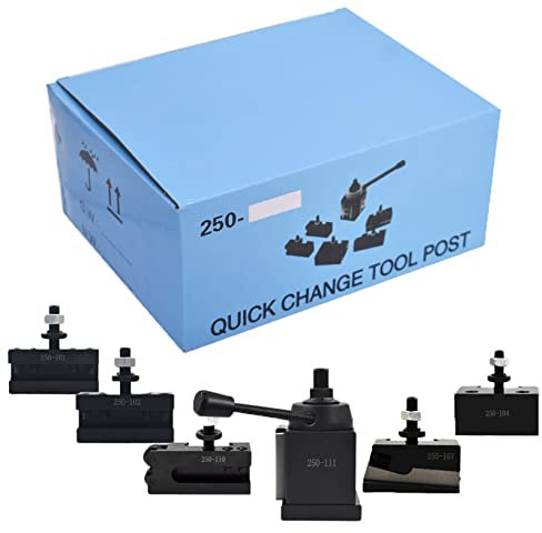 AXA 6-Pack Wedge Type Quick Change Tool Post Set for Lathe Swing 12Inch