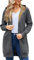 RITOSTA Felpe con Cappuccio da Donna Felpe Donna con Cappuccio Lungo Felpa Pile Donna con Zip Felpa Lunga Donna con Cerniera Donna Manica Lunga Cappotto con Tasche per Invernale（Grigio Scuro,XL）