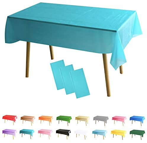 3 Stück Tischdecke Rechteckig Blauer See Party Tischdecke,137 * 274cm Tischdecke Papierrolle Einweg Tischdecke aus Kunststoff,wasserdichte Ölbeständig Tischdecken für Picknick,Geburtstags,Hochzeiten
