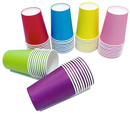 Yuxitia Lot de 60 gobelets en carton multicolores pour fête de mariage, pique-nique, barbecue, voyage et événement (236,8 g, 60 pièces)