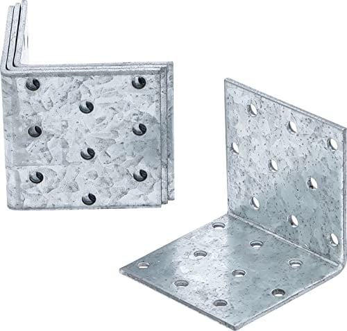 BGS Diy 80938 | Winkelverbinder | 60 x 60 x 60 mm | 4-tlg. | verzinkt | Stahlblech | Stärke 2,5 mm | Tragfähigkeit max. 50 kg | vorgestanzte Löcher | für hölzerne Bauelemente
