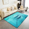 Loussiesd Hai-Teppich, Ozean, Meerestier-Teppich für Wohnzimmer, Schlafzimmer, Meer, Unterwasserwelt, Meeresmotiv, Blau, Wassertier, dekorativer Teppich, 150 x 200 cm