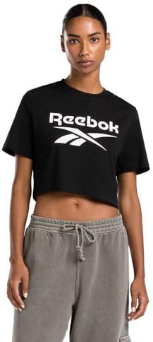 Reebok Damen Id Big Logo T-Shirt, Black, L