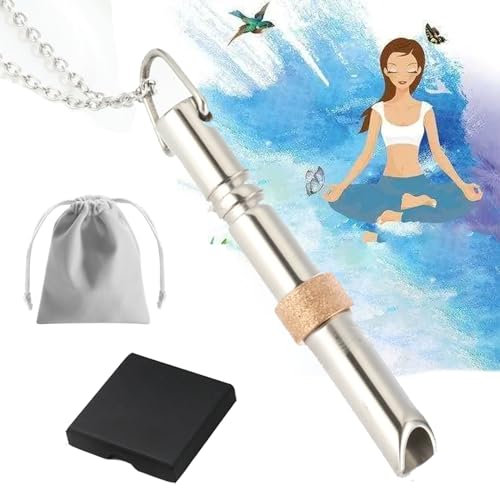 Collana consapevole Collana per alleviare lo stress Collana per Meditazione con borsa per gioielli Esercizi di respirazione profonda per uomini Donne Meditazione Rilassamento dello stress (sliver)