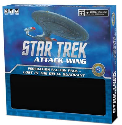 WizKids Star Trek Attack Wing: Federation Faction Pack - Lost in The Delta Quadrant | Miniaturen-Spiel | Star Trek Schiffe | 14+