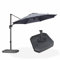 PURPLE LEAF Sonnenschirm mit Schirmständer, Ampelschirm Ø300 cm mit Kurbel, um 360°drehbar, Gestell Aluminium, UV-beständig, Terrassenschirm für Balkon & Garten, Grau