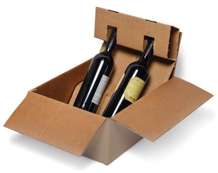 Blasetti Caja para Envío de Botellas - Bottle Case para 2 Botellas, embalaje para vinos espumosos y licores, paquete de 20 portabotellas.