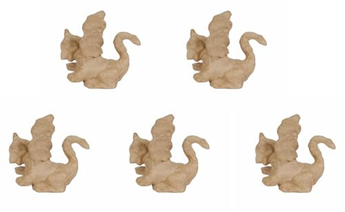 Décopatch AP135Opack 5x Drache aus Pappmaché 12x6,3x10,2cm Kraftbraun