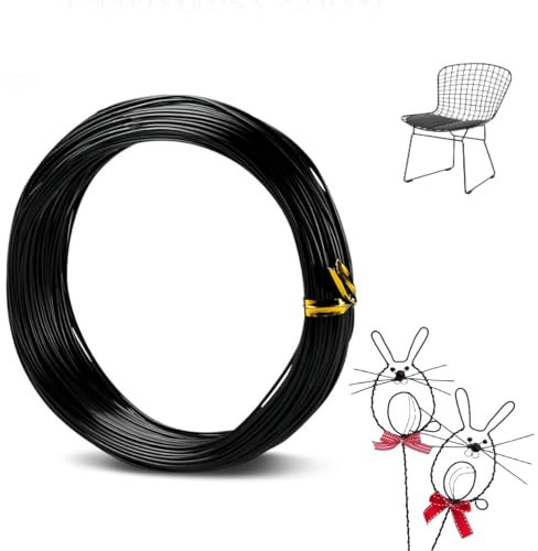 Filo di Ferro Modellabile 1 mm, Filo Alluminio 30 m, Filo Metallico in Alluminio, Filo Alluminio per Bigiotteria per la Creazione di Gioielli e la Modellazione di Fiori da Giardino (nero)