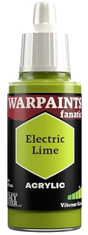 The Army Painter, Warpaints Fanatic Electric Lime Single Acrylics, Miniature Hobby Painting, Quality Paint for Miniature Wargaming