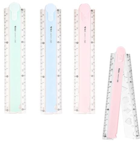 Ensemble de 3 Règles Pliables 30 cm en Plastique Souple - Multicolore, Idéal pour Écoliers et Professionnels, Accessoire de Papeterie Flexible et Durable