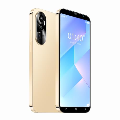 QrZrQ Rino10 Smartphone Pas Cher, 5.0 Pouces Téléphone Double SIM, Quad Core 1GB + 16GB, Android 9.0, Double Caméra, GPS/WiFi/Bluetooth 3G Téléphone Portable (Rino10-Golden)