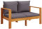 vidaXL Gartensofa 2-Sitzer, Gartensessel mit Kissen, Modular Loungesofa für Garten Terrasse, Sofa Garnitur Gartenmöbel, Massivholz Akazie