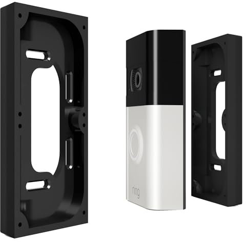 Hidden River Lab Premium Ring Battery Doorbell Mount - 0.5” Spacer for Ring 3, Ring 4, Ring Battery PRO, Ring Battery Plus - Black, HRF00-RING3-0.5-BLK