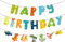 Dino Happy Birthday Girlande Dinosaurier Geburtstag Banner Dino Geburtstagsgirlande Kinder für Kindergeburtstag, Motto Party