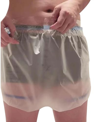 CSGTUO Inkontinenz-Unterhosen für Erwachsene Aus Kunststoff,Inkontinenz-Slip für Damen Und Herren,Wasserdicht,Waschbar Und Wiederverwendbar,Muss mit Windeln Verwendet Werden,4XL,White