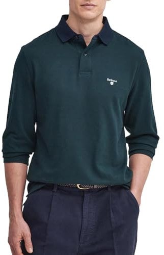 Barbour Mens Walkford Tailord Long Sleeve Polo Shirt Sapphire Navy (UK, Alpha, L, Regular, Regular, Sapphire Navy)