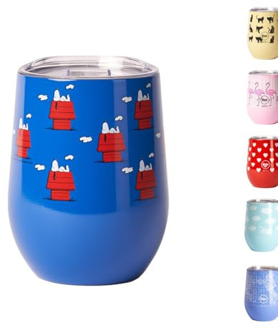 Tazza Termica in Acciaio Inossidabile con Tappo Termico - 300ml - Design Italiano Cup Thermo Snoopy (Doppia Parete) Mantiene: 6 ore caldo e 12 ore freddo | Ideale per Tisane, Thè, Latte