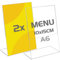 TAPKUA Tischaufsteller A6, 2er Pack Transparenter Acryl Tischständer L-Form Aufsteller für Büro, Restaurant, Geschäft, Hotel, Theke (2 Stück - A6)