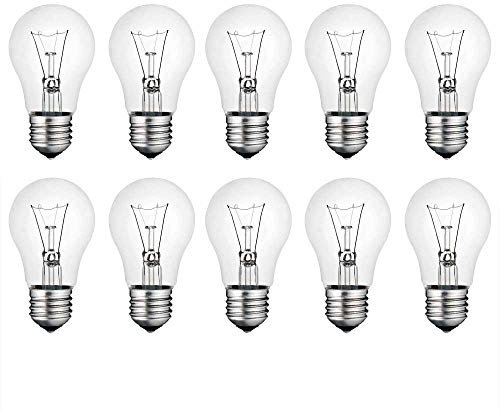 NCC-Licht Lot de 10 ampoules standard transparentes E27 60 W blanc chaud à intensité variable 230 V