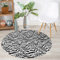 Hearda Teppich Rund, Reppich Schlafzimmer, Flanell Innenbereich Runder Teppich, Waschbarer rutschfest Teppich, Modern Flur Teppich, fürs Wohnzimmer (80cm,Zebra-Druck)