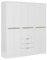 Vente-unique-Armario de 6 Puertas y 3 cajones - L180 cm - Blanco - PEROLI