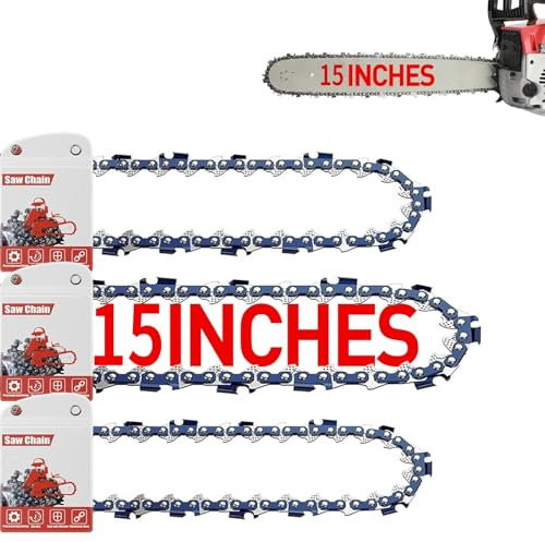 FuGuiB 15 Pollici Catena Motosega,0.325LP 1,3 mm 64 maglie 38 cm Catene Per Motosega In Confezione Da 3,Catena Di Ricambio Per Motosega, Compatibile con Husqvarna 581643164 / SP33G