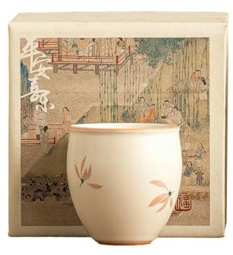 78Ml/2.5oz beige glazed orchid dragon egg cup, personal tea tasting cup - dragon egg cup [ box]