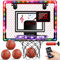 Joellfuner Panier de Basket pour Enfants, Mini Panier de Basket à Score Automatique avec 4 balles et Pompe à Air, Télécommandes, Portable Jeux de Basketball Jouets Cadeau pour Garçons Filles