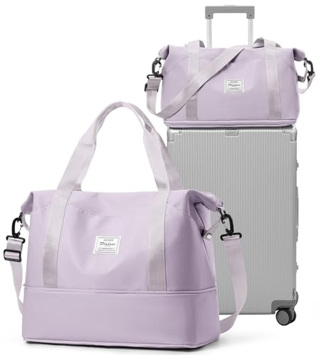 for Ryanair Airlines Underseat Cabin Bag 40x30x20 Weekend Overnight Carry on Holdall 40x20x25 for Women Travel Duffel Sport Gym Tote Mum Hospital Bags with Wet Pocket,A04-Purple