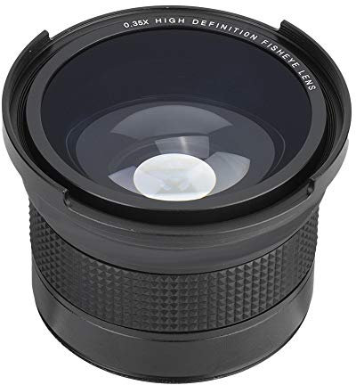 58MM 0.35X Fisheye Wide Angle Lens Adapter, Distorted Effect, Compatible With 58MM Lenses Only, Suitable for SLR and Digital Cameras, Aluminum Black