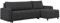 FORNIRO 24 Montreal Ecksofa mit Schlaffunktion und Bettkasten - Sofa mit 3 Sitzen und Robustem Überzug - Schlafcouch L-Form Universal - Modern Couch - 225x130x75 cm (Stoff Basic, Schwarz)